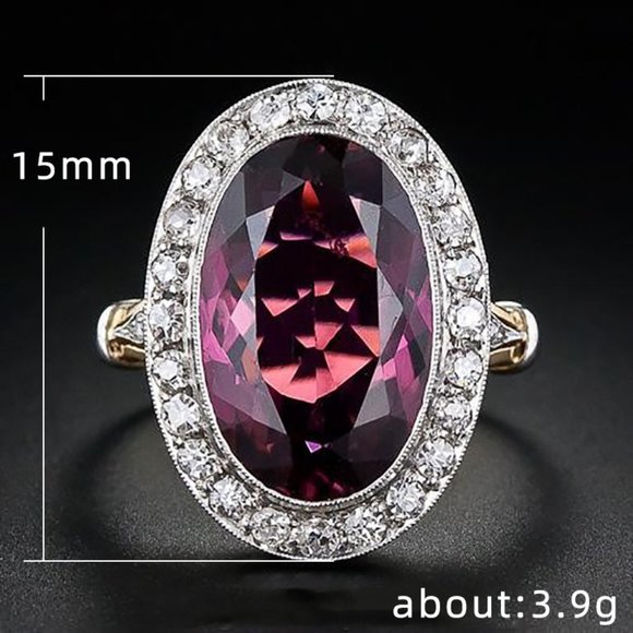 Royal Court Large Oval Ruby Zircon Luxury Gold Rings for Women, INDN8396 - Picture 4 of 9
